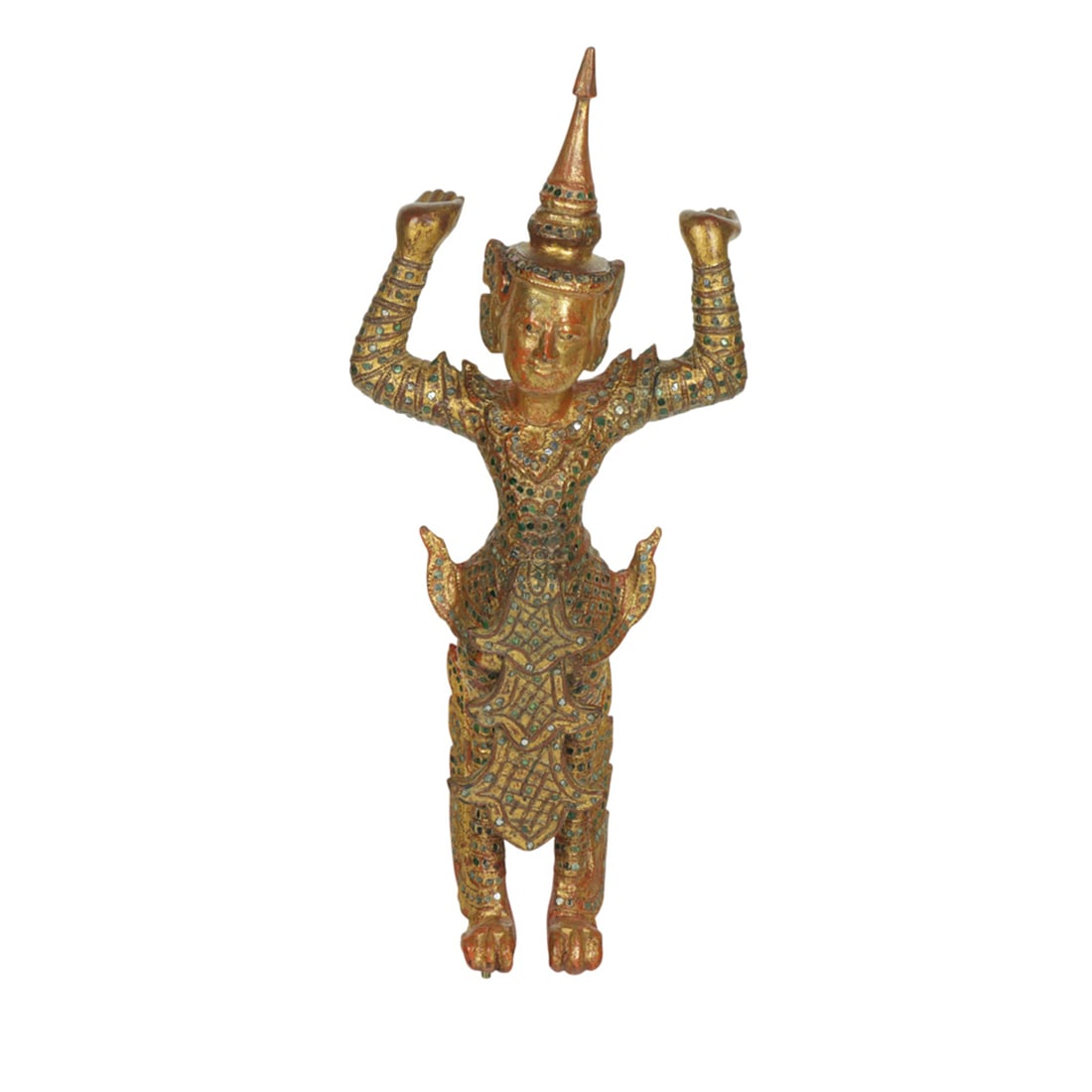 A Burmese gilt wood carving standing figure (1 of 1)