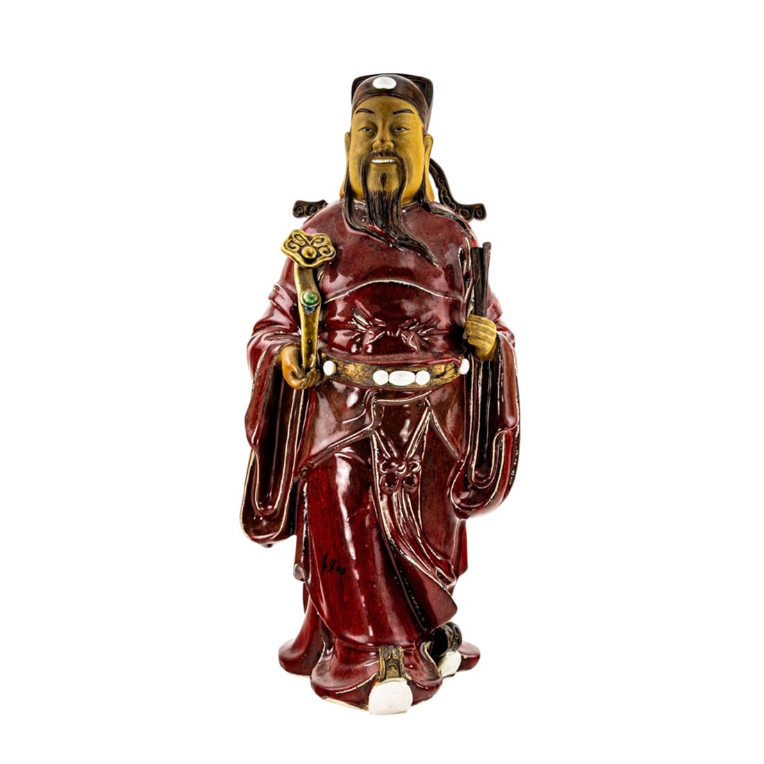A Chinese Shiwan Star God figure