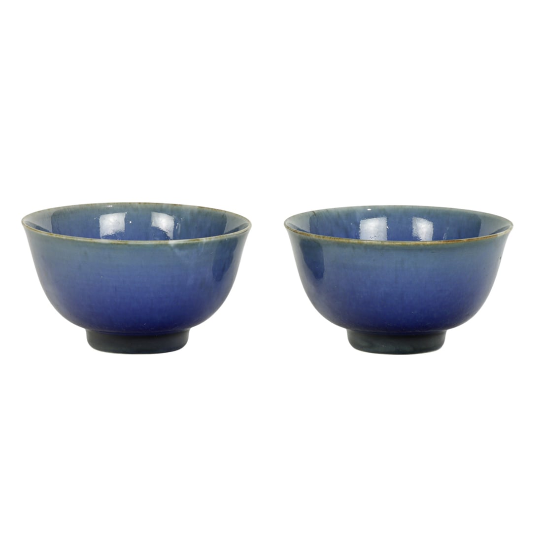 (lot of 2) Chinese blue glazed bowls