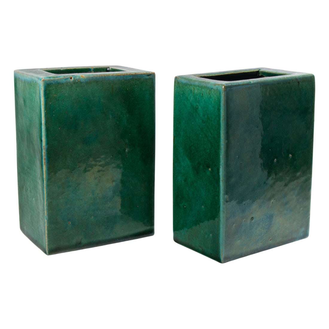 (lot of 2) Chinese green glazed opium headrests (1 of 1)