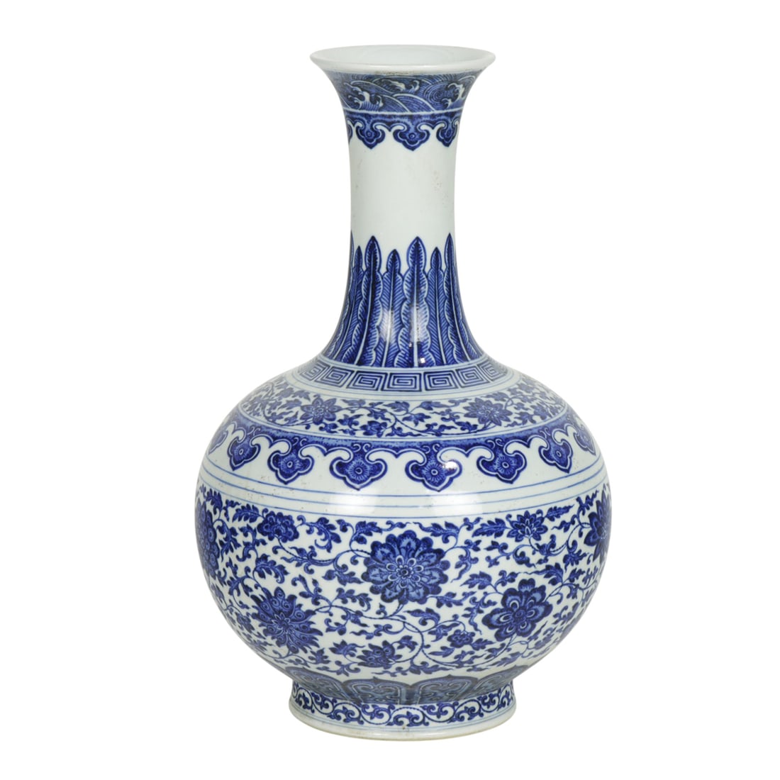 A Chinese blue and white Ming-style bottle vase (1 of 2)