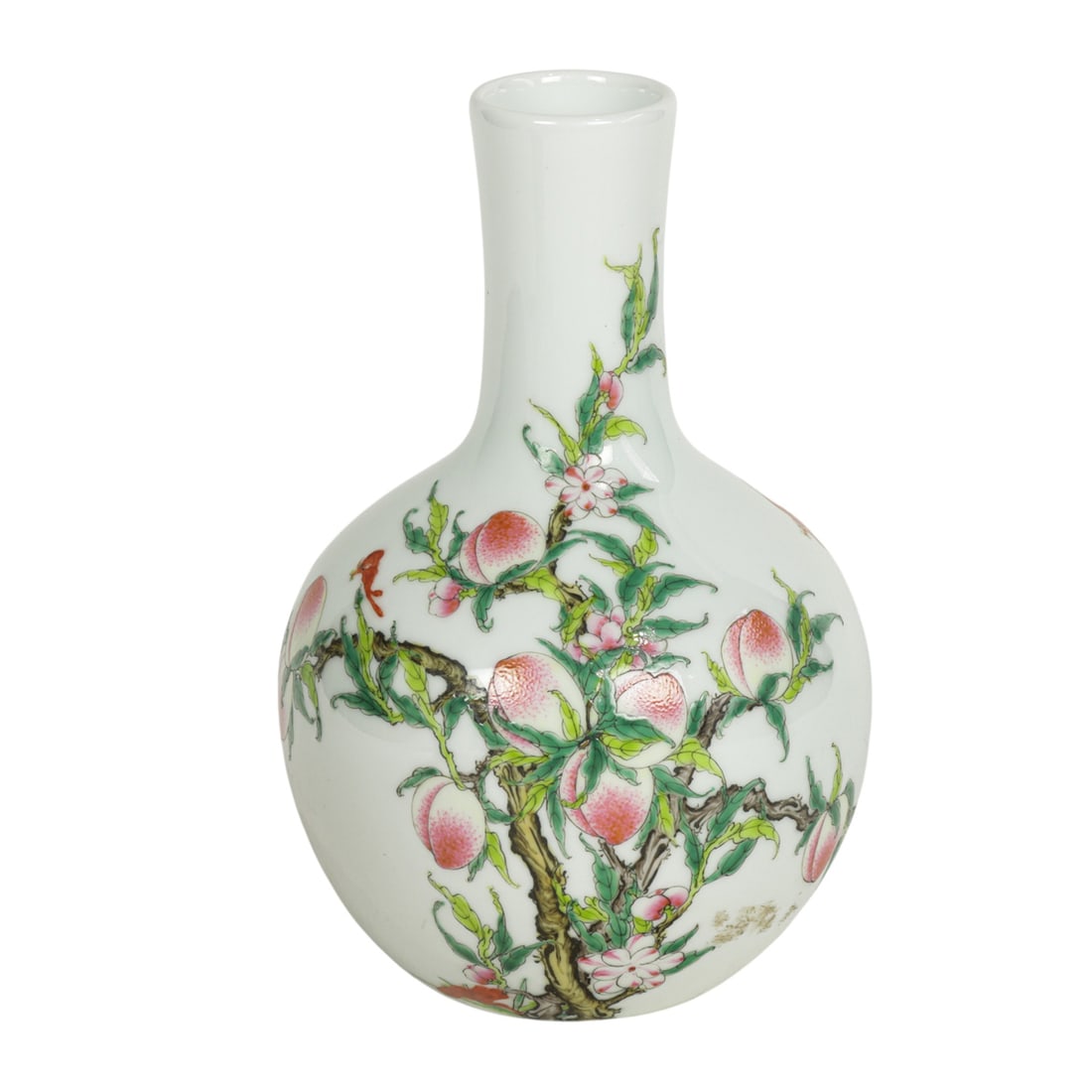 A Chinese famille rose peach vase