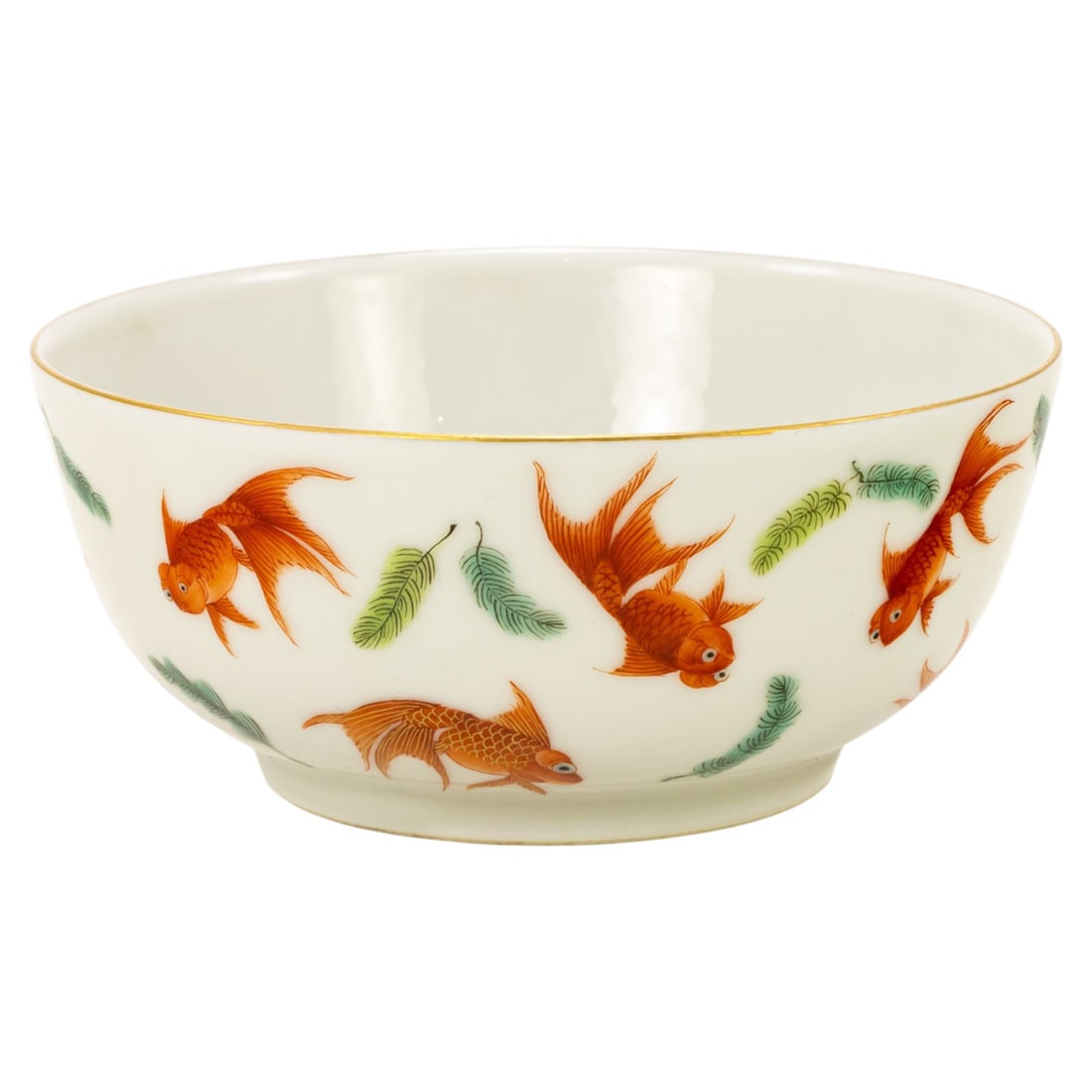 A Chinese iron-red 'goldfish' bowl