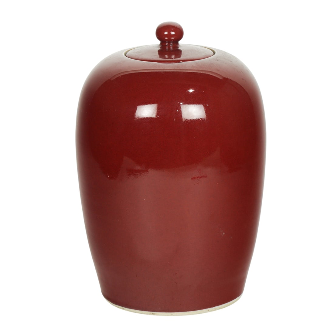 A Chinese ox-blood glazed jar and lid