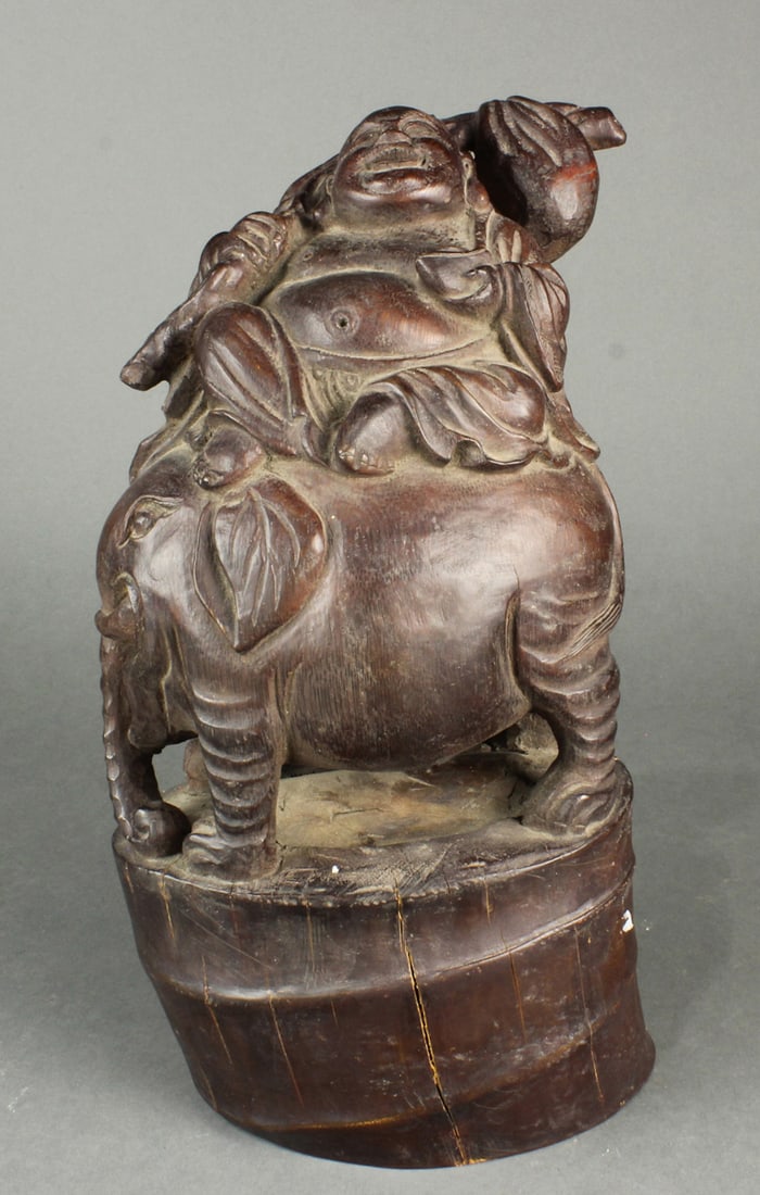 Chinese bamboo carved figure of Budai (1 of 2)