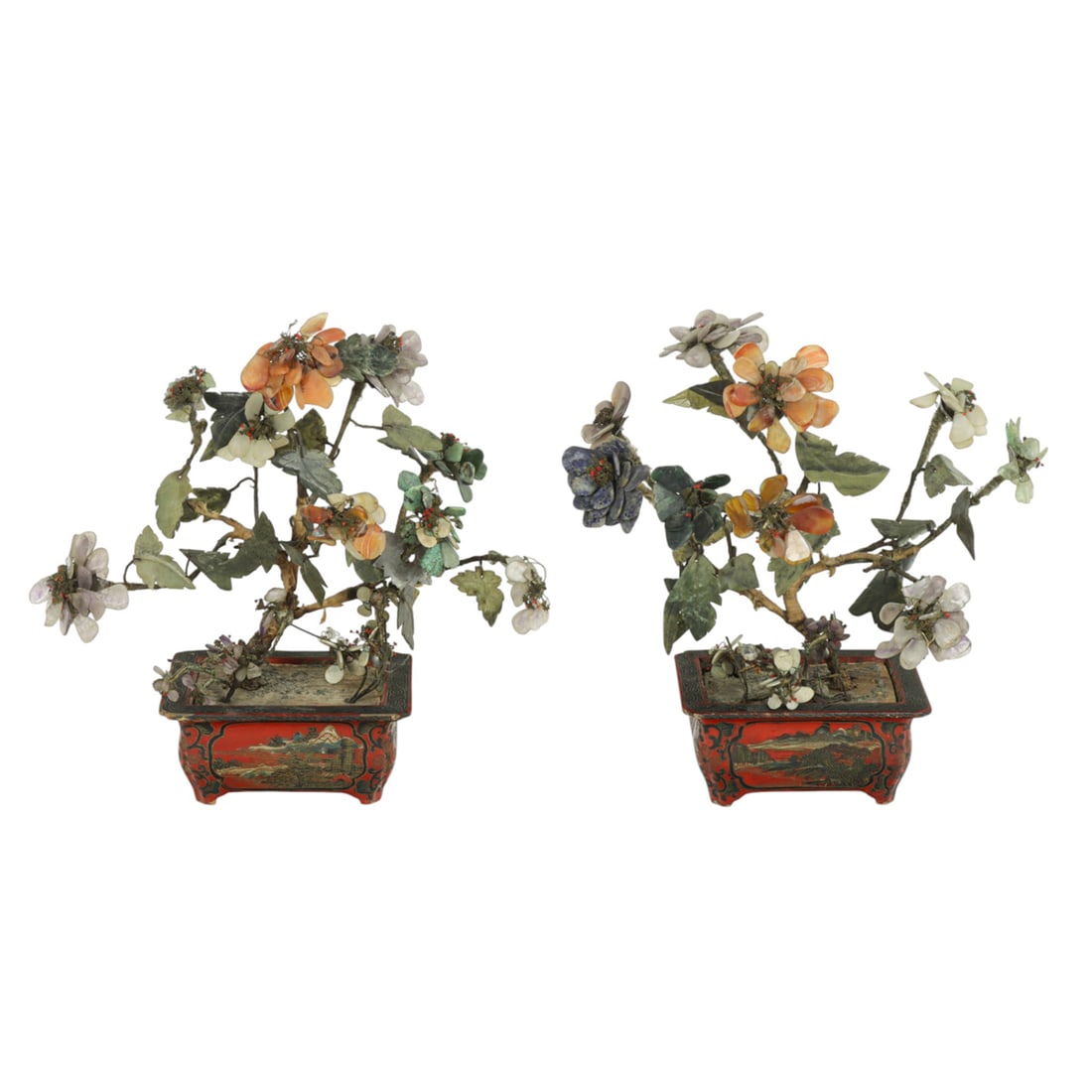 (lot of 2) Chinese hardstone trees (1 of 1)
