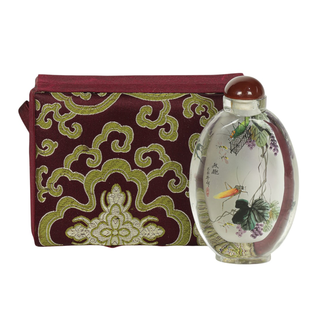 A Chinese glass painted snuff bottle (1 of 1)