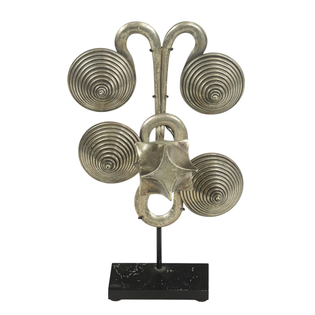 A Miao tribe pendant: A Miao tribe pendant. 9.125" high.
