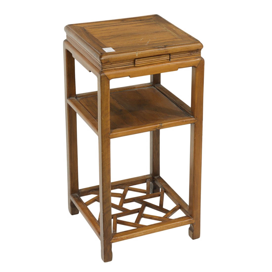 A Chinese wood square side table (1 of 1)