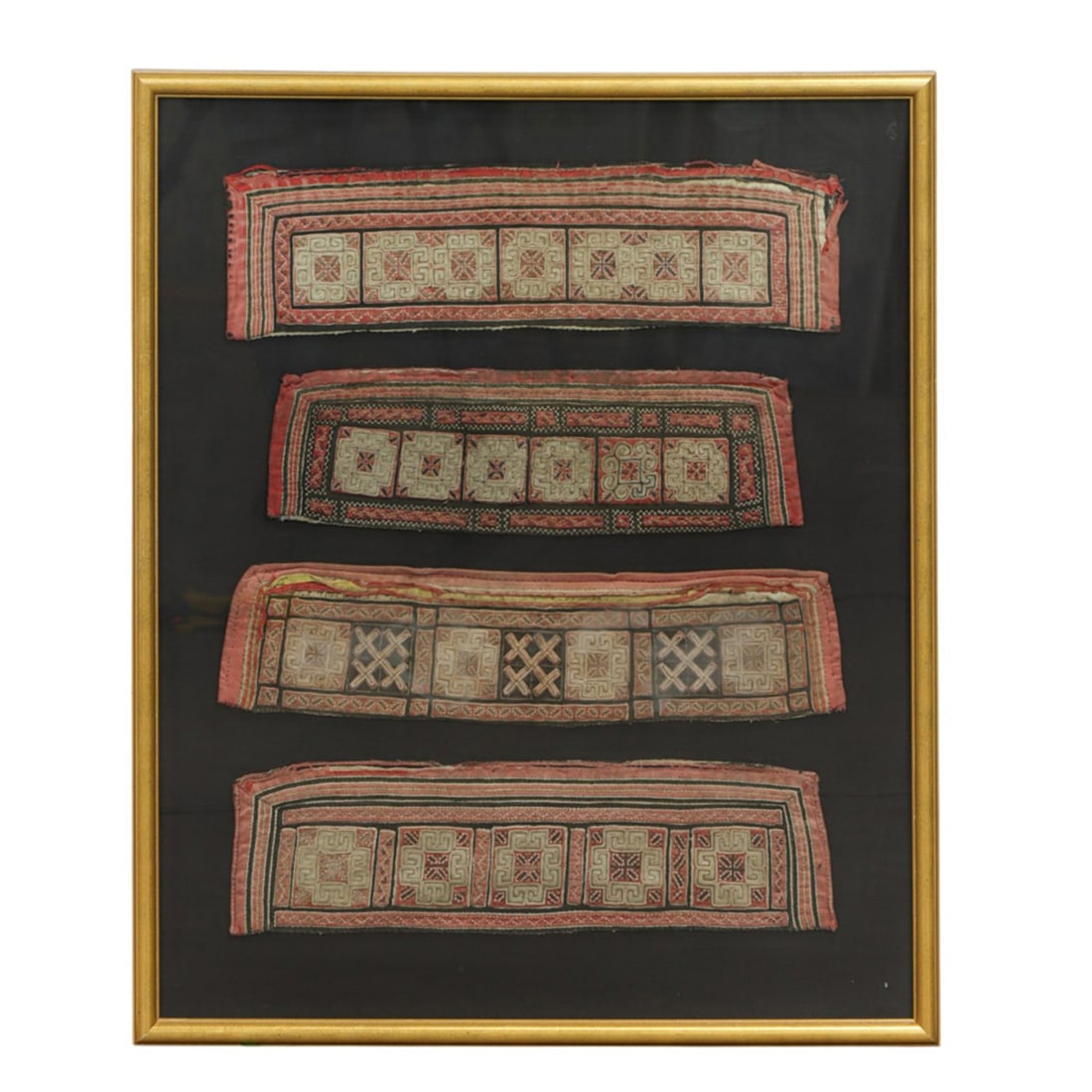 (lot of 4) Southeast Asian embroidered skirt panels (1 of 1)