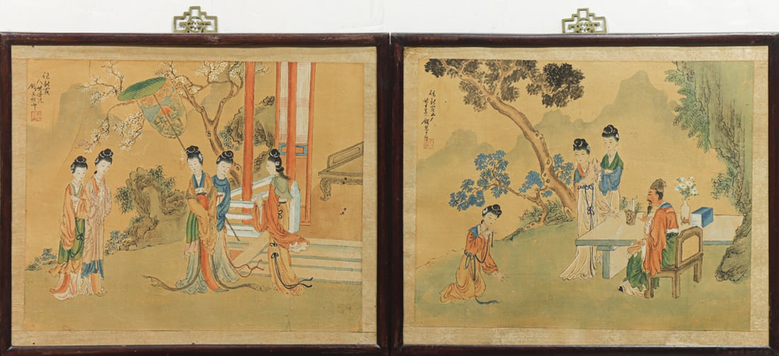 (lot of 2) Chinese watercolor paintings