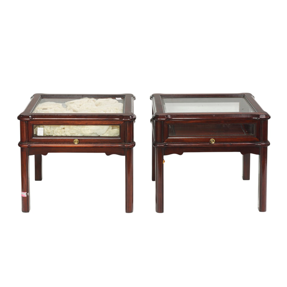 A pair of Chinese style rosewood display side tables (1 of 1)