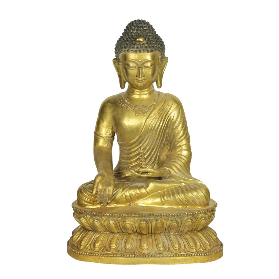 A large Sino-Tibetan bronze figure of Buddha
