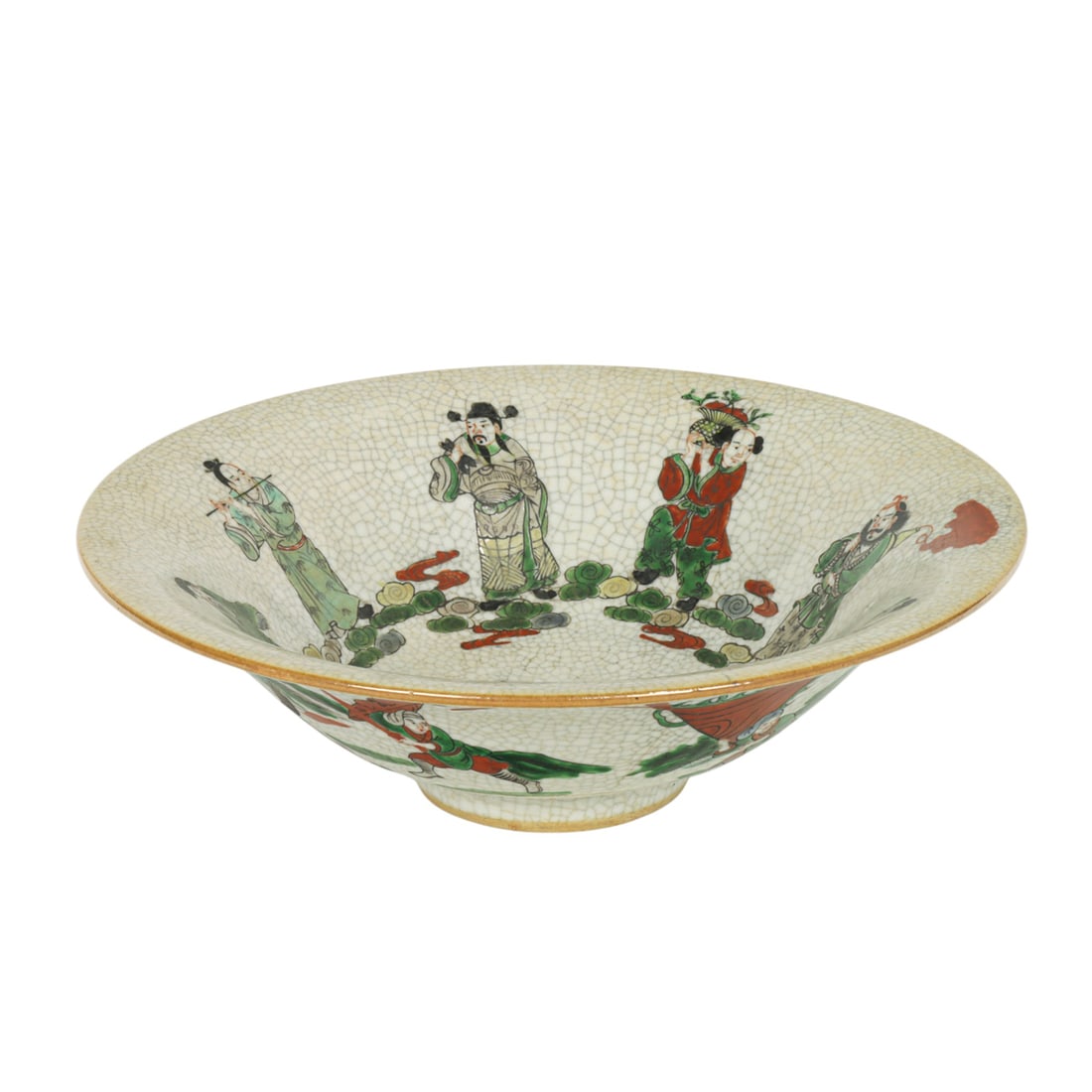A Chinese famille rose eight immortals bowl