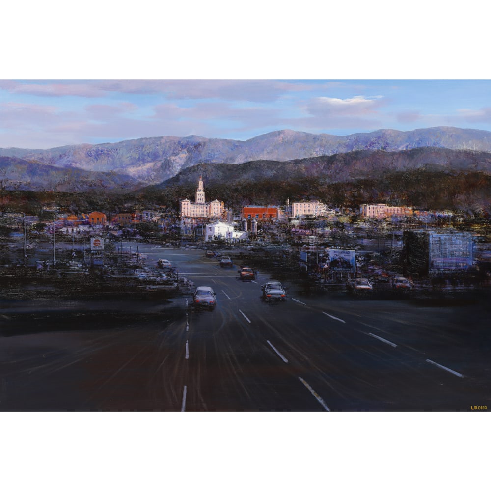 Painting, Luigi Rocca: Luigi Rocca (Italian, b. 1952), "Great Smoky Mountains," 2000, acrylic on canvas, signed lower right, signed, titled, and dated verso, canvas: 35.5"h x 51"w, overall (with frame): 41"h x 56.75"w