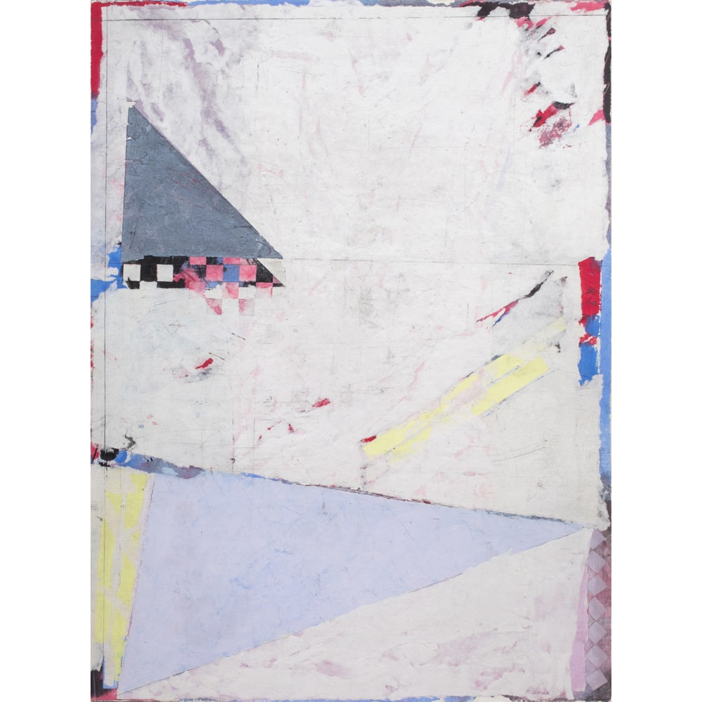 Work on paper, George Miyasaki: George Miyasaki (American, 1935-2013), Untitled, 1980, mixed media on handmade paper, signed and dated lower right, sheet: 41"h x 31"w, overall (with frame): 43.75"h x 32.5"w