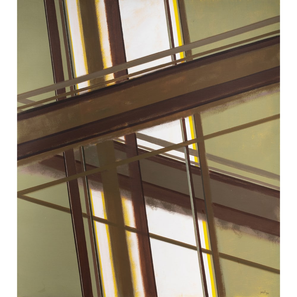 Painting, Mason Wells: Mason Wells (American, 1906-1984), Untitled (from the 'Haven Series'), 1970, oil on linen, initialed and dated lower right, signed, dated, and inscribed verso, canvas: 60"h x 54"w, overall (with