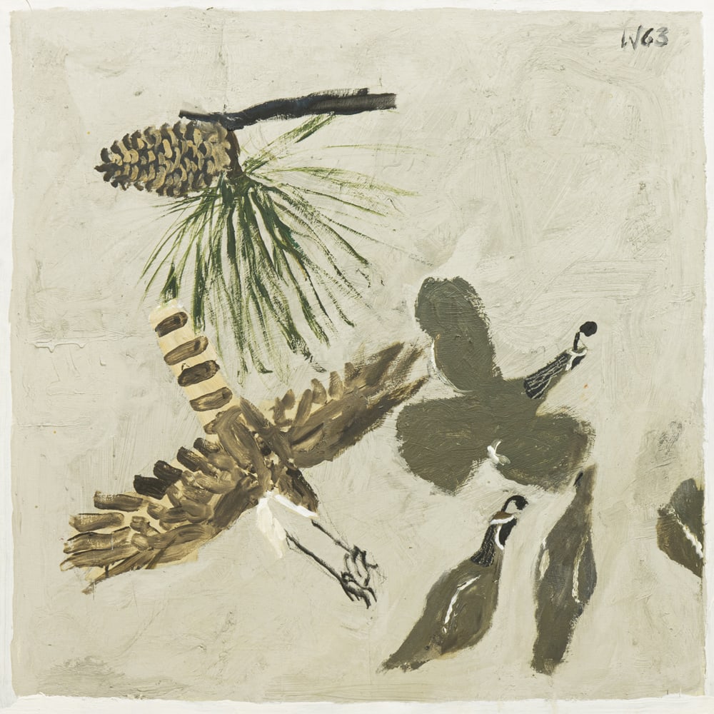 Painting, Bryan Wilson: Bryan Wilson (American, 1927-2002), "Valley Oak in Fog #2," 1963, oil on canvas, initialed and dated upper right, signed and titled verso, canvas: 41"h x 41"w, overall (with frame): 42"h x 42"w