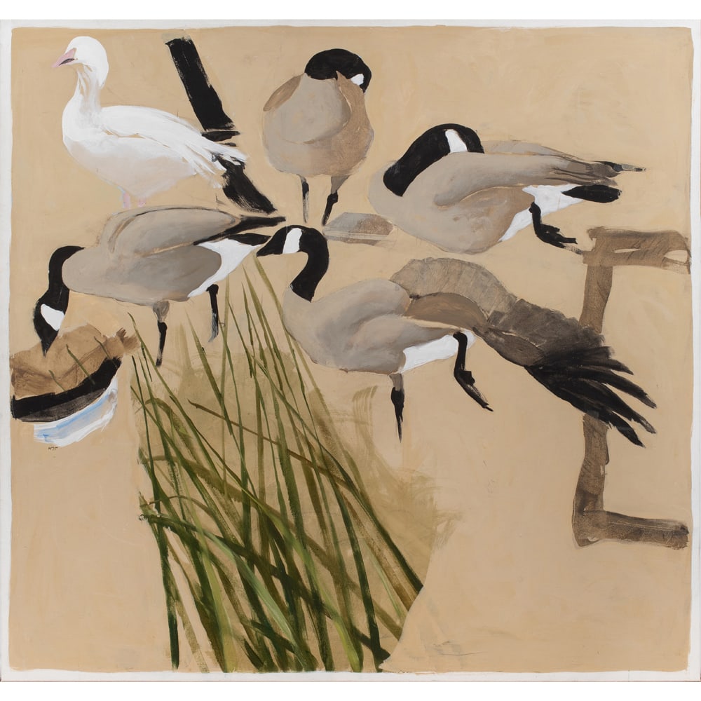 Painting, Bryan Wilson: Bryan Wilson (American, 1927-2002), "Of Los Banos, #2," 1975, oil on canvas, initialed and dated center left, signed, titled, and dated verso, canvas (unframed): 68"h x 71.75"w