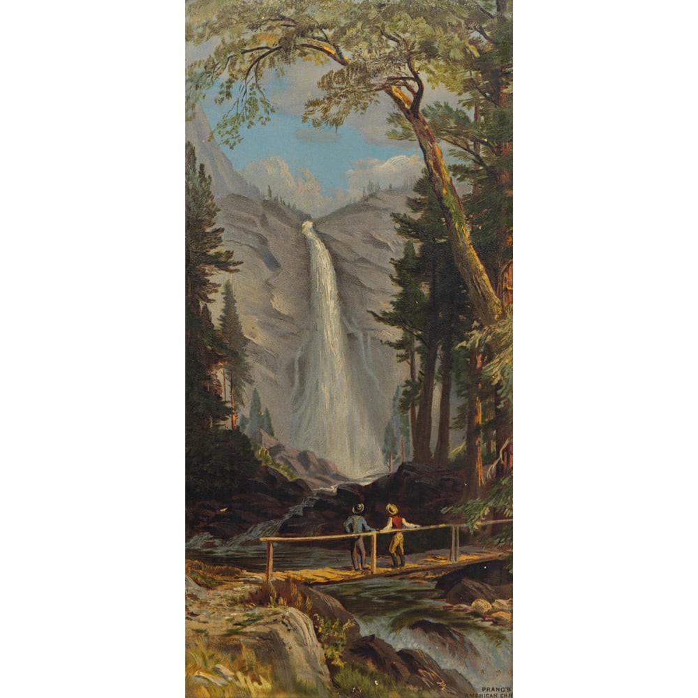 Prints, Louis Prang: (lot of 5) Louis Prang (German/American, 1823-1909)/After John Ross Key (American, 1837-1920), "The Domes of The Yosemite Valley," "Nevada Fall, Yosemite Valley," "Santa Cruz Mountains, Monterey Bay,