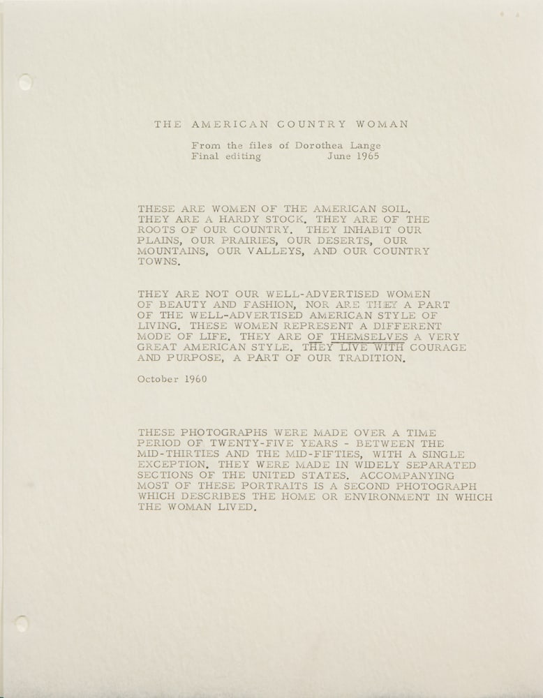 Signed manuscript, Dorothea Lange - 3