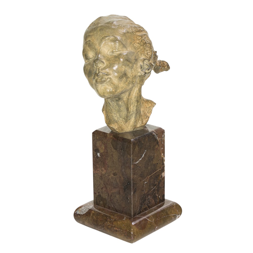 Sculpture, Richard McDonald: Richard McDonald (American, b. 1946), Trumpeter Vingette, 2000, bronze sculpture, initialed and dated verso, edition 47/75, overall (with base): 13.5"h x 5"w x 8"d