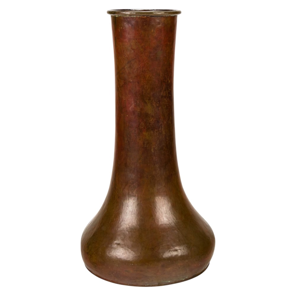 A large and Fine Dirk Van Erp rolled rim hammered copper vase (1 of 4)