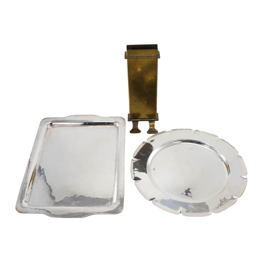 Two Dirk van Erp silver plated serving trays - 2