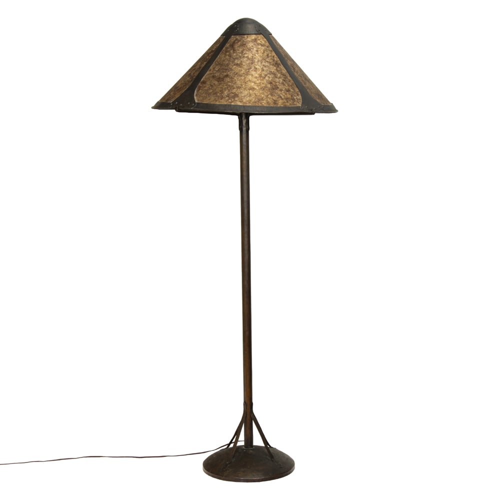 A hand hammered copper and mica floor lamp (1 of 3)