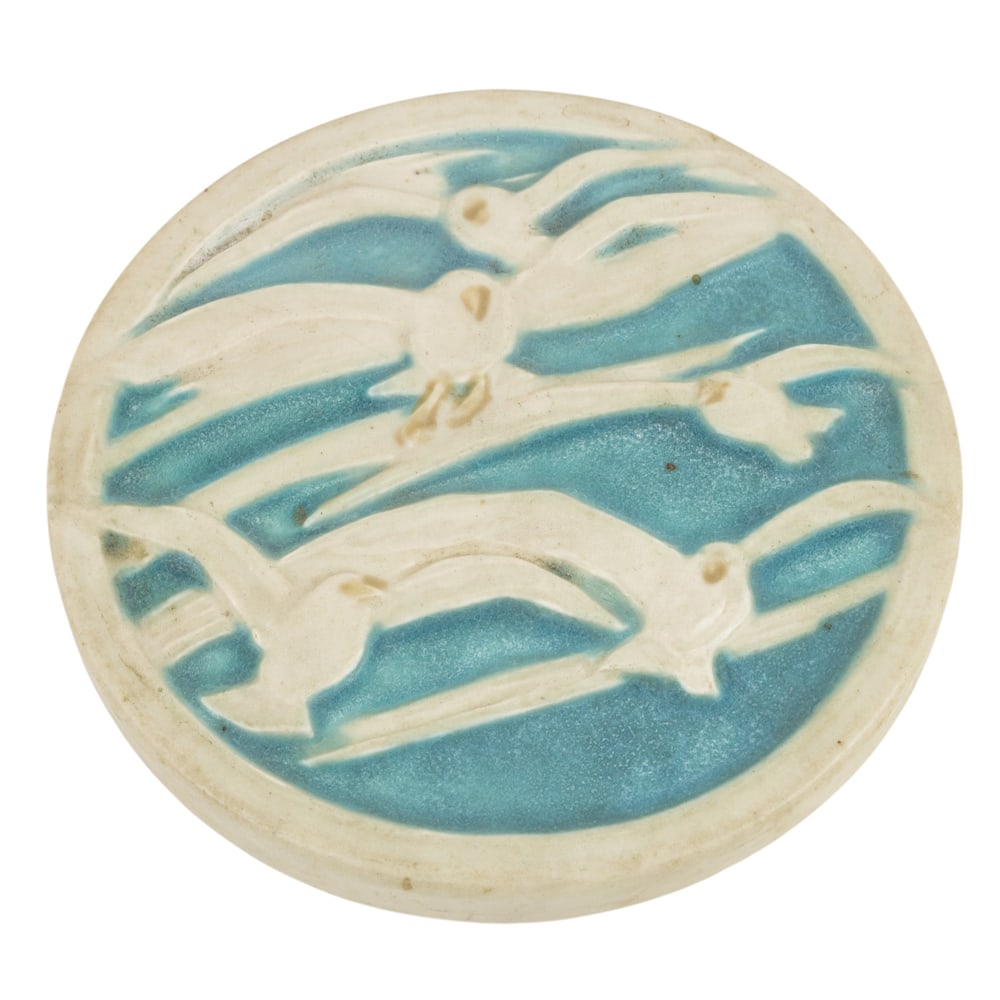 A Rookwood art pottery Gulls trivet, dated 1925 (1 of 3)