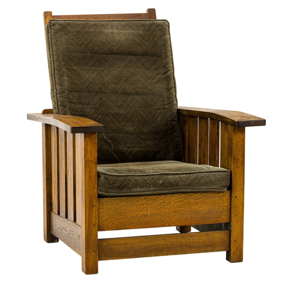 A large Arts and Crafts bent arm Morris chair (1 of 4)