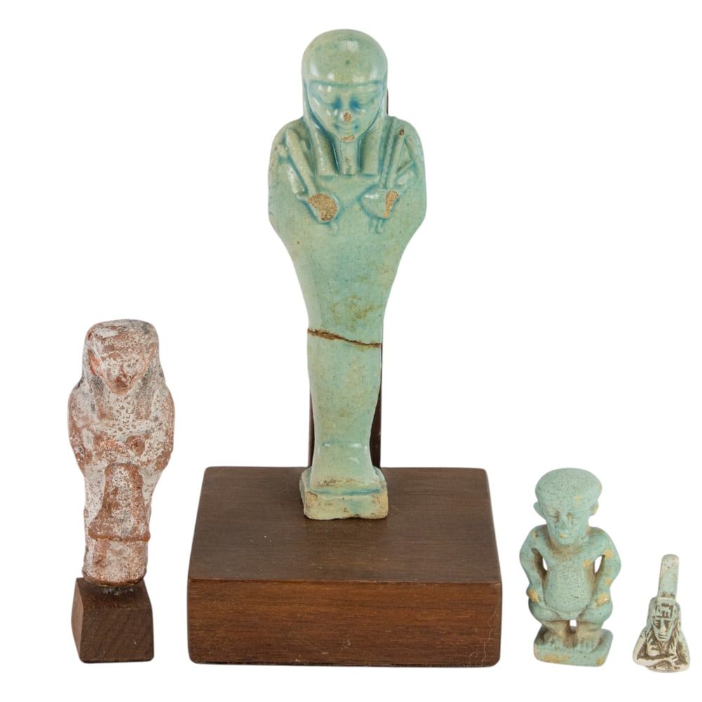 A group of three decorative Egyptian fragments: A group of three decorative Egyptian fragments, largest 4.5"h