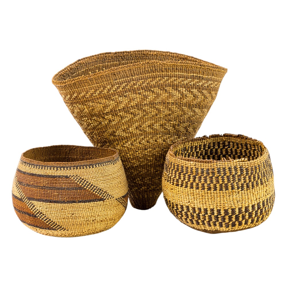 A group of three Native American baskets (1 of 4)