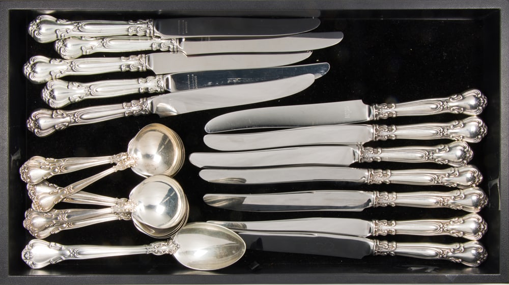 An assembled sterling flatware set, Gorham, Chantilly - 3