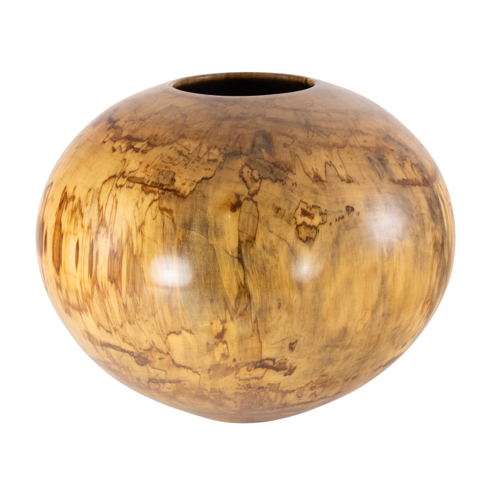 A Philip Moulthrop spalted sweet gum bowl: A Philip Moulthrop spalted sweet gum bowl, 6990, engraved signature, 11"h x 13"dia. Provenance: A private collection, Russian Hill, San Francisco, from the storied Gold Coast residence known as