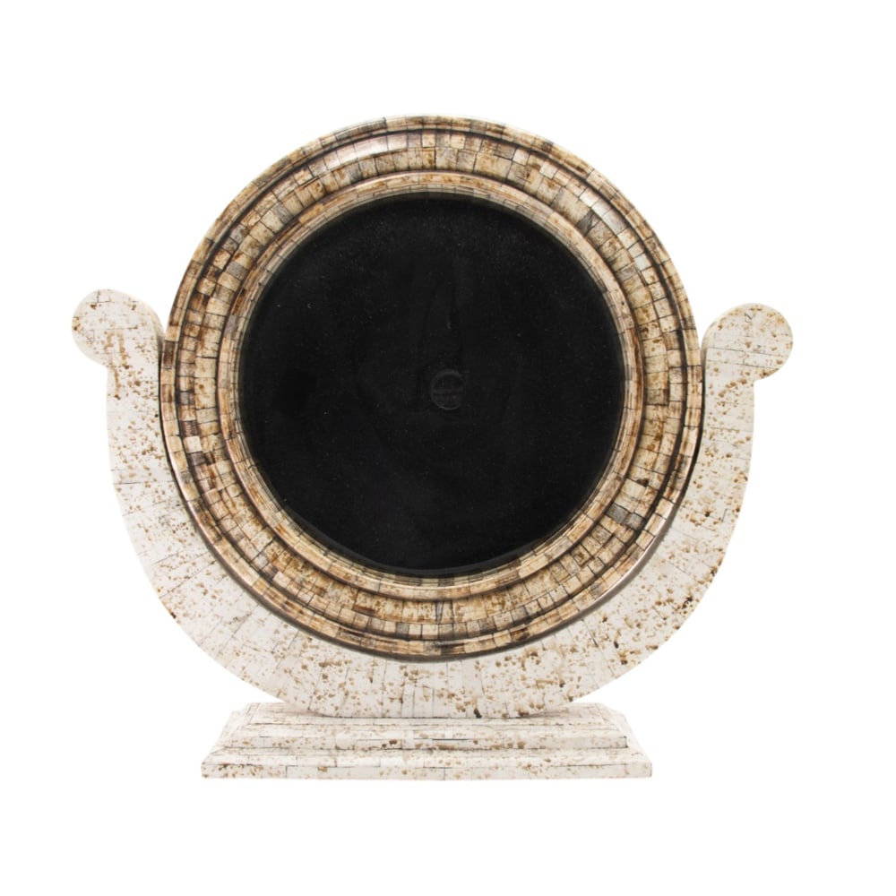 A large bone paneled dressing mirror - 2