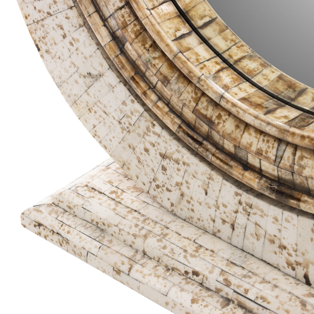 A large bone paneled dressing mirror - 7