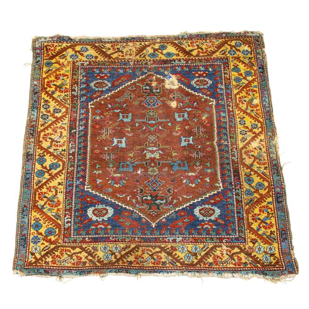 An antique Karabagh carpet: An antique Karabagh carpet, 5'0" x 4'8"