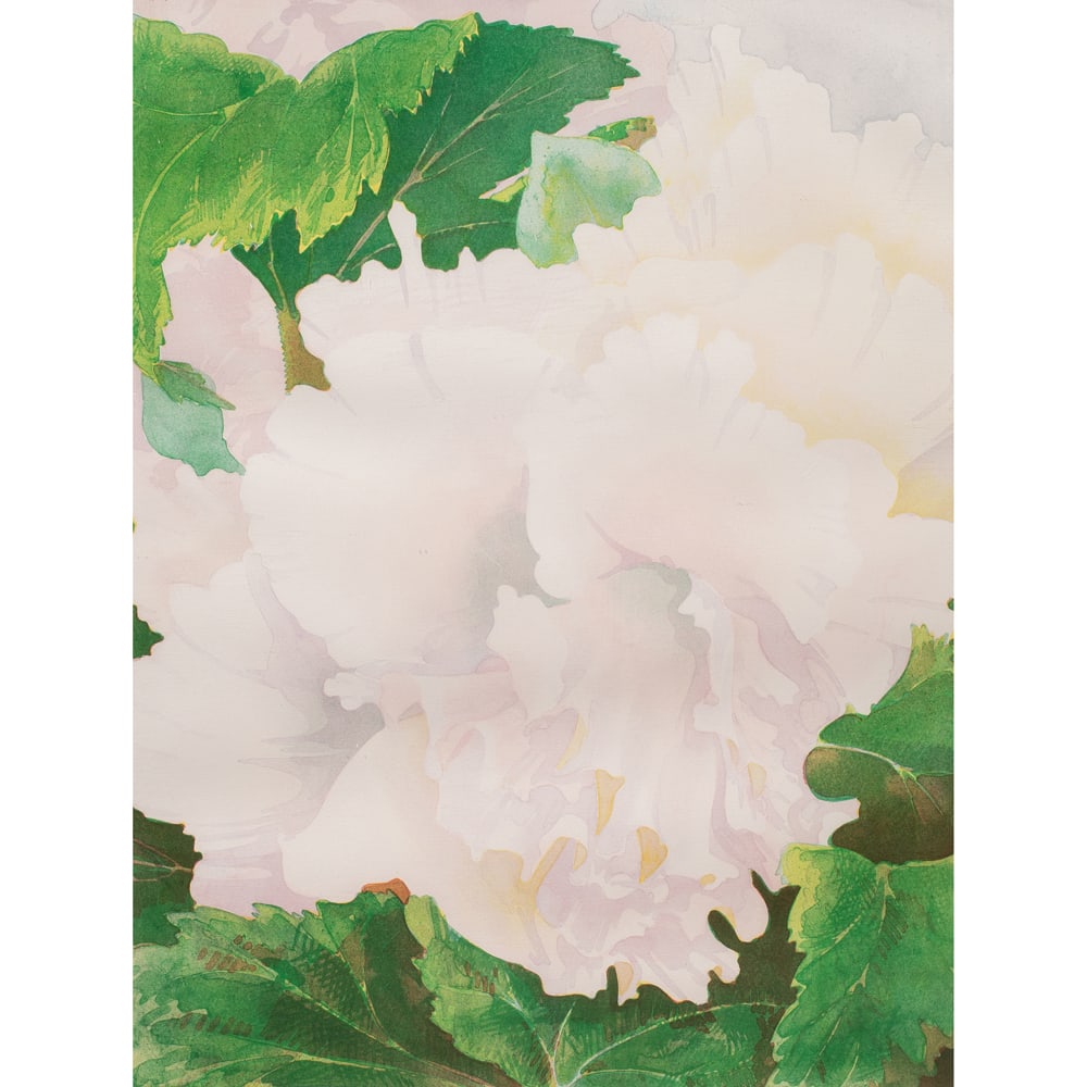 Print, Gary Bukovnik: Gary Bukovnik (American, b. 1947), "Begonias," 1980, lithograph, pencil signed and dated lower right, titled lower center, edition 13/27 CPP, sight: 32"h x 24"w, overall (with frame): 42"h x 32.5"w