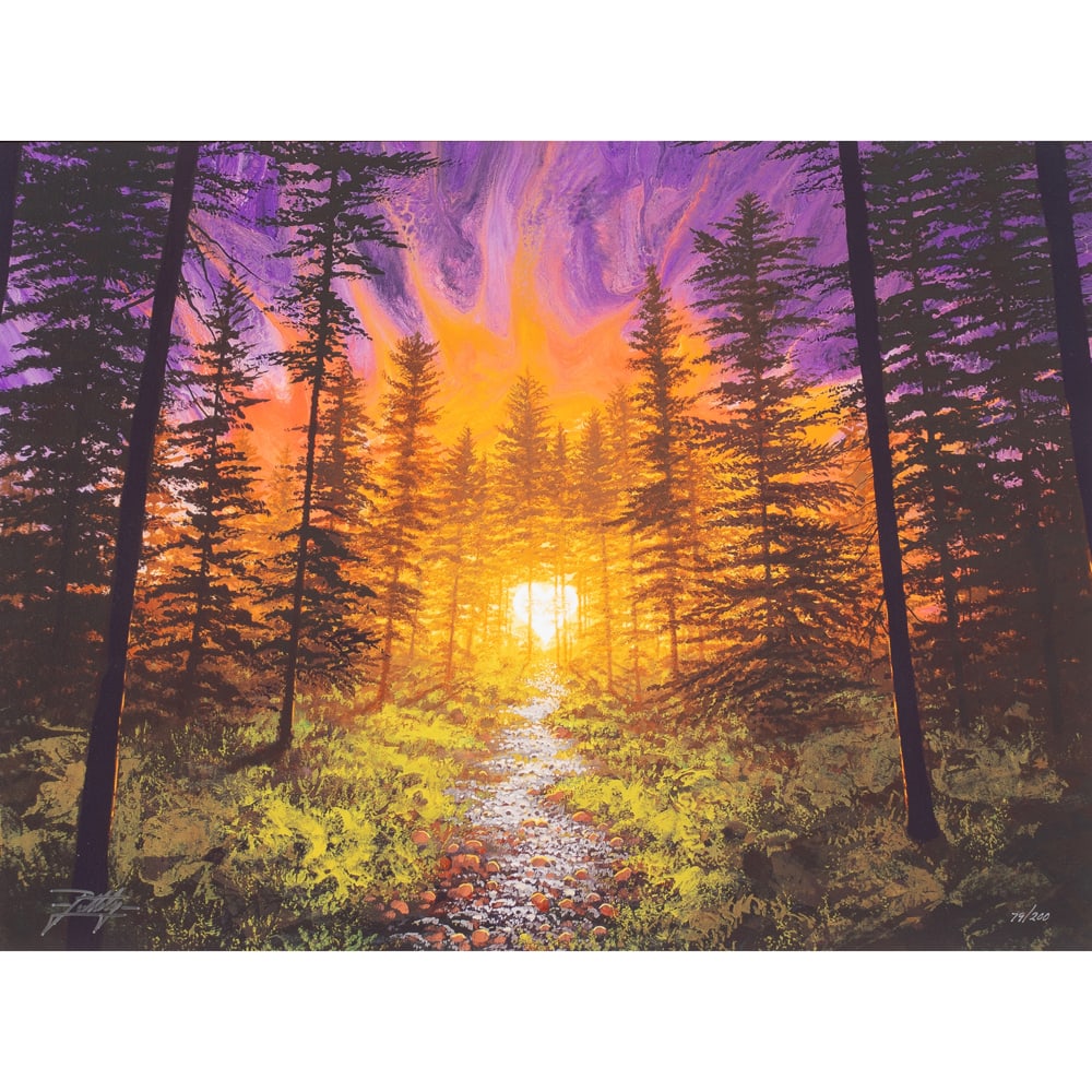 Print, John Rattenbury: John Rattenbury (American, b. 1947), "Pathway to the Heart," dye sublimation print on aluminum, ink signed lower left, edition 79/200, sight: 15.25"h x 20.5"w, overall (with frame): 25.5"h x 30.75"w.