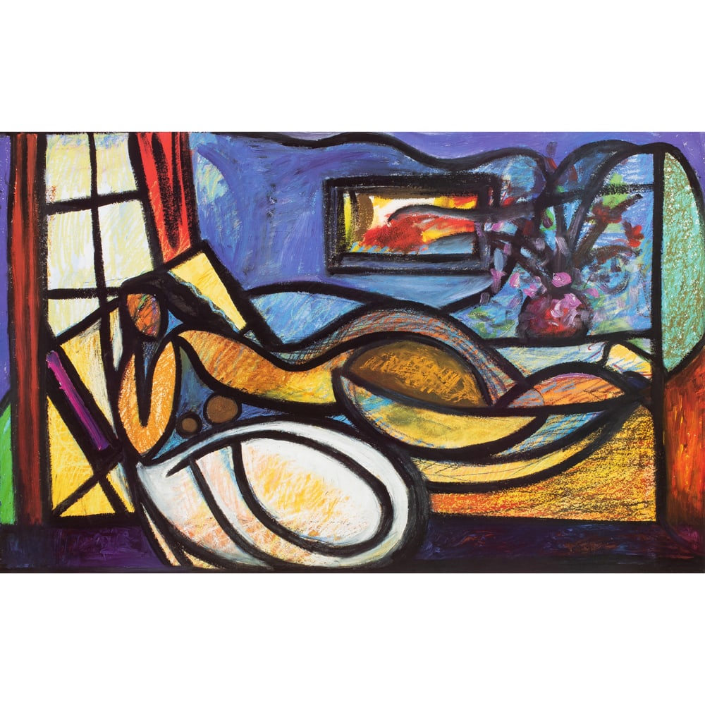 Print, William Tolliver: William Tolliver (America, 1951-2000), "Nude in Solitude," offset lithograph, image: 24"h x 37"w, overall (with frame): 34.75"h x 47.75"w. Provenance: The Estate of William Tolliver, Private