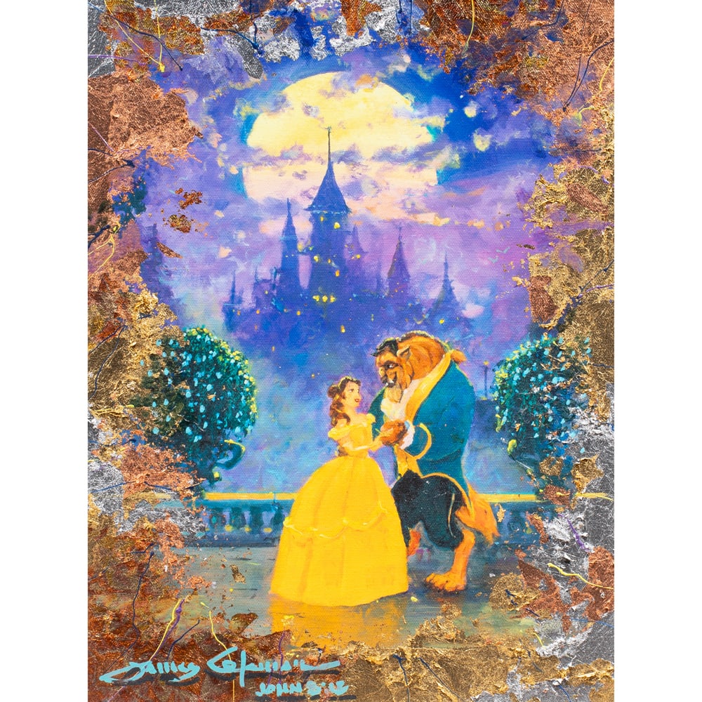 Mixed Media Print, James Coleman: James Coleman (American, b. 1949), "An Enchanted Evening," mixed media print on canvas, ink signed lower left, titled verso, sight: 15.5"h x 11.5"w, overall (with frame): 24.5"h x 20.5"w. Note: A