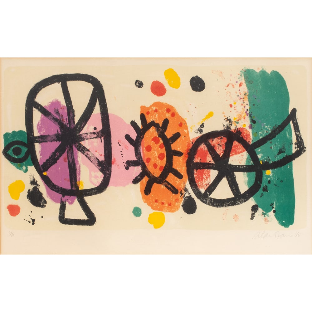 Print, Alan Davie: Alan Davie (Scottish, 1920-2014), Untitled, 1968, lithograph, pencil signed and dated lower right, edition 34/75, sight: 16"h x 25"w, overall (with frame): 24.75"h x 32.25"w