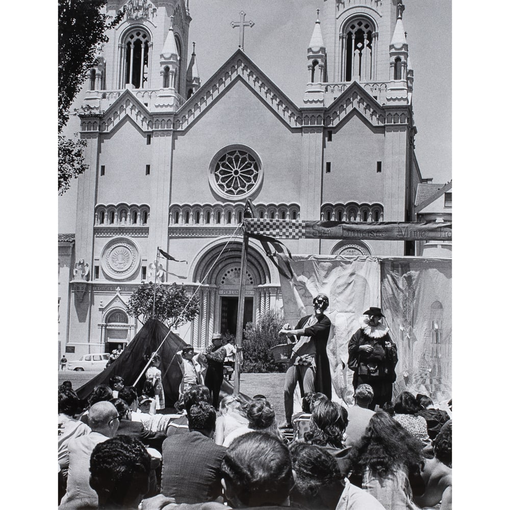 Photograph, Jerry Stoll: Jerry Stoll (American, 1923-2004), Untitled (San Francisco Mime Troup, St. Peter and Paul's Church, North Beach, San Francisco), gelatin silver print, signed lower right of mat and numbered '11', sigh