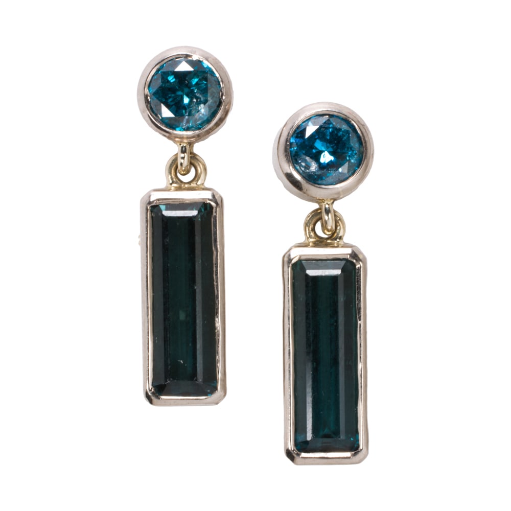 18k blue diamond tourmaline: 18k blue diamond tourmaline