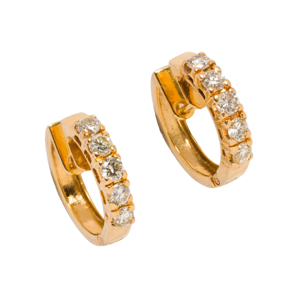 A pair of yellow diamond and 14k gold earrings (1 of 1)