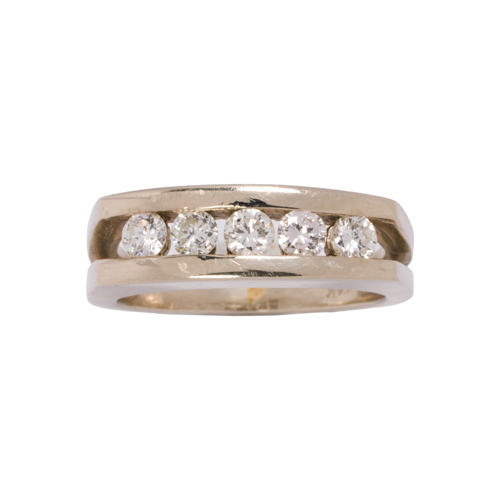 A diamond and 14k white gold men's ring (1 of 2)