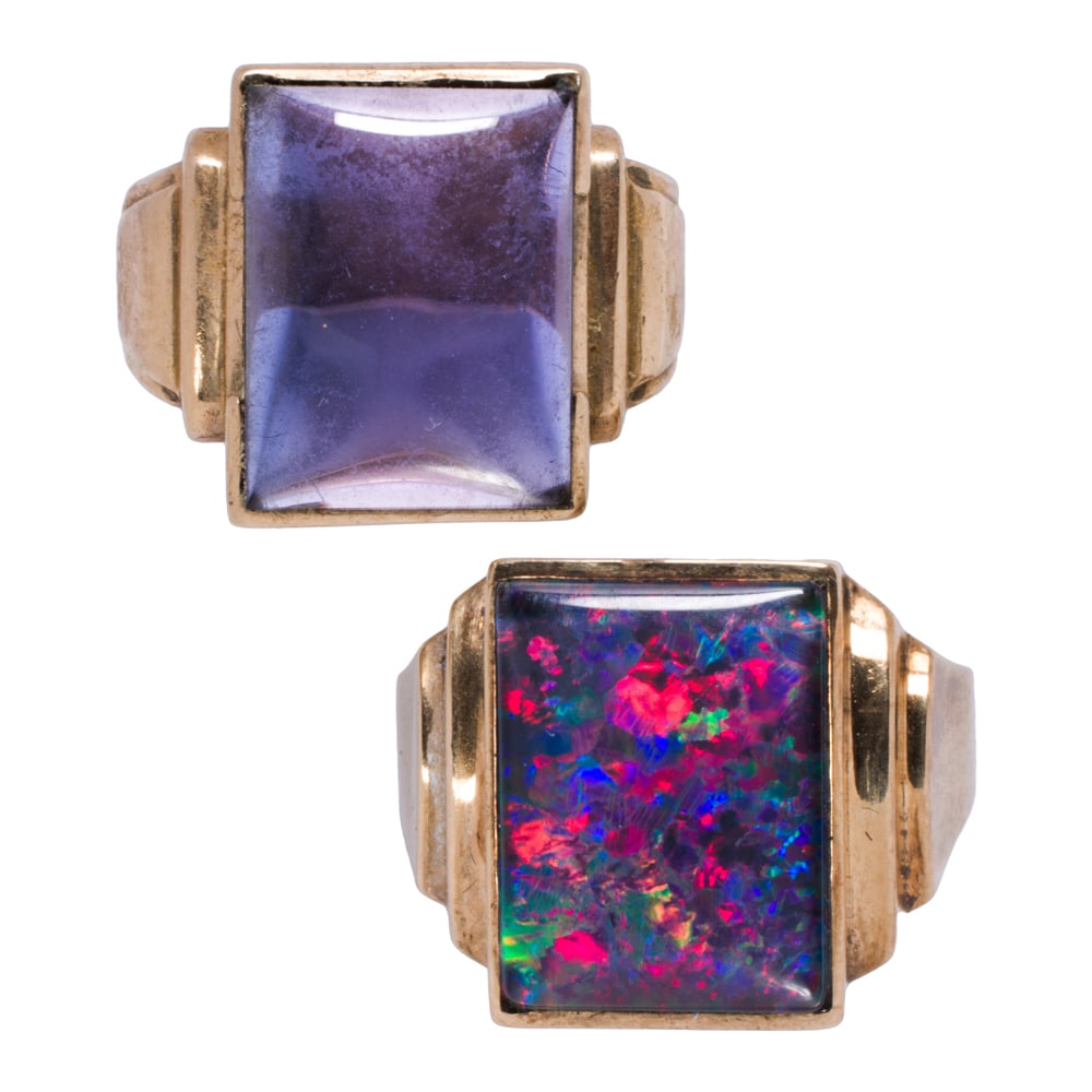 Two gem-set and 10k gold rings (1 of 2)