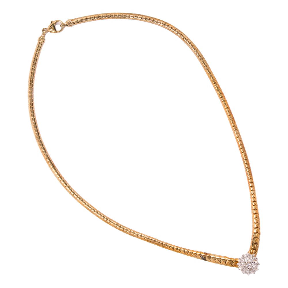 A diamond an 14k gold omega necklace (1 of 2)