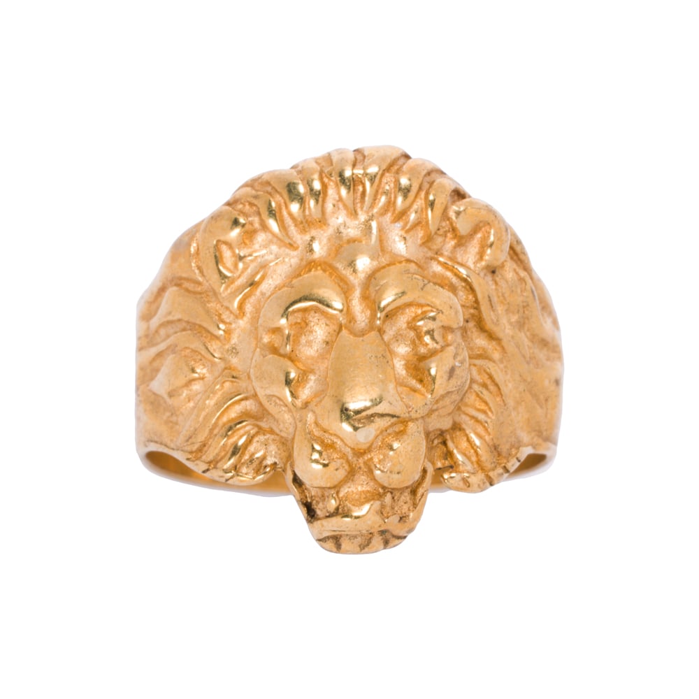 A 14k gold ring: A 14k gold ring Designed as a lion head; size: 9 1/2; 6.00